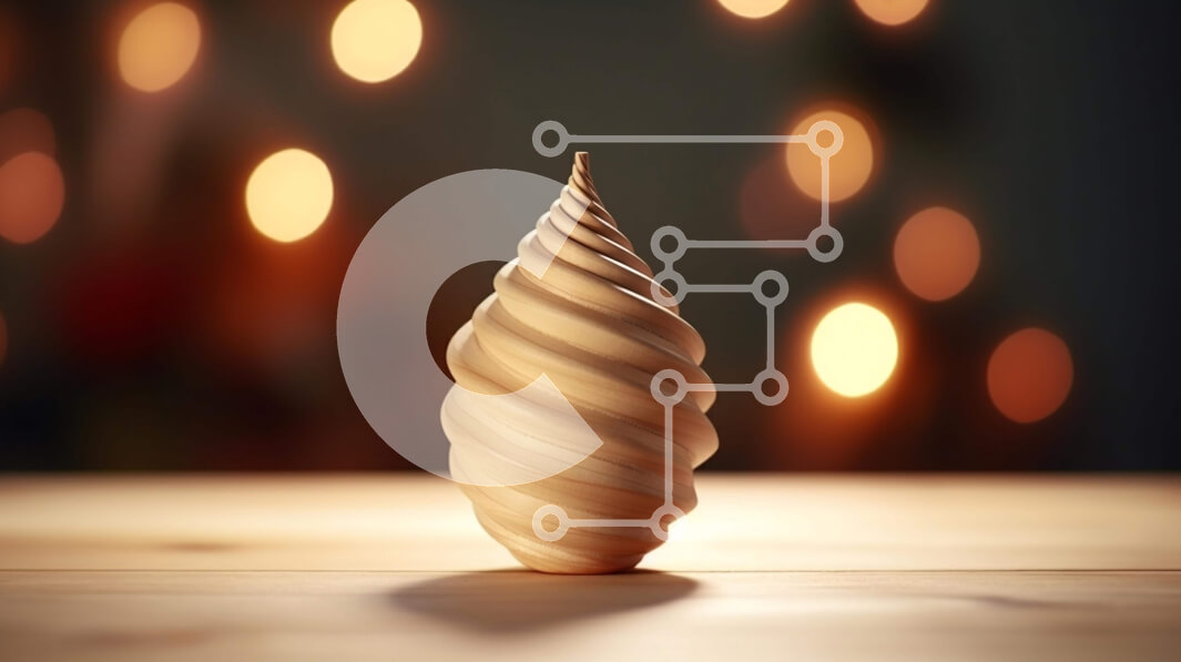 Intra Συλλεκτικό Ξύλινο Παζλ Plywood  4mm - Ξύλινο αντικείμενο σε σχήμα κώνου με πολύχρωμα φώτα Σε Ξύλινο Κουτί - Διαστάσεις: 10x10 cm – 25 κομμάτια