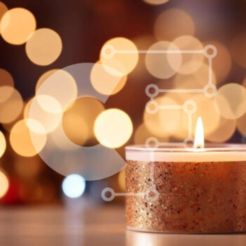 Intra Συλλεκτικό Ξύλινο Παζλ Plywood  4mm - Αναμμένο κερί με γιορτινά διακοσμητικά Σε Ξύλινο Κουτί - Διαστάσεις: 10x10 cm – 25 κομμάτια - Image 1