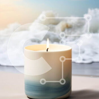 Intra Συλλεκτικό Ξύλινο Παζλ Plywood  4mm - Κερί στην παραλία με τα κύματα στο φόντο Σε Ξύλινο Κουτί - Διαστάσεις Puzzle: 10x10 cm – 25 κομμάτια - Image 1