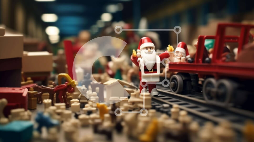 Intra Συλλεκτικό Ξύλινο Παζλ Plywood  4mm - Φιγούρα Lego Άγιου Βασίλη με παιχνίδια και διακοσμητικά Σε Ξύλινο Κουτί - Διαστάσεις: 10x10 cm – 25 κομμάτια