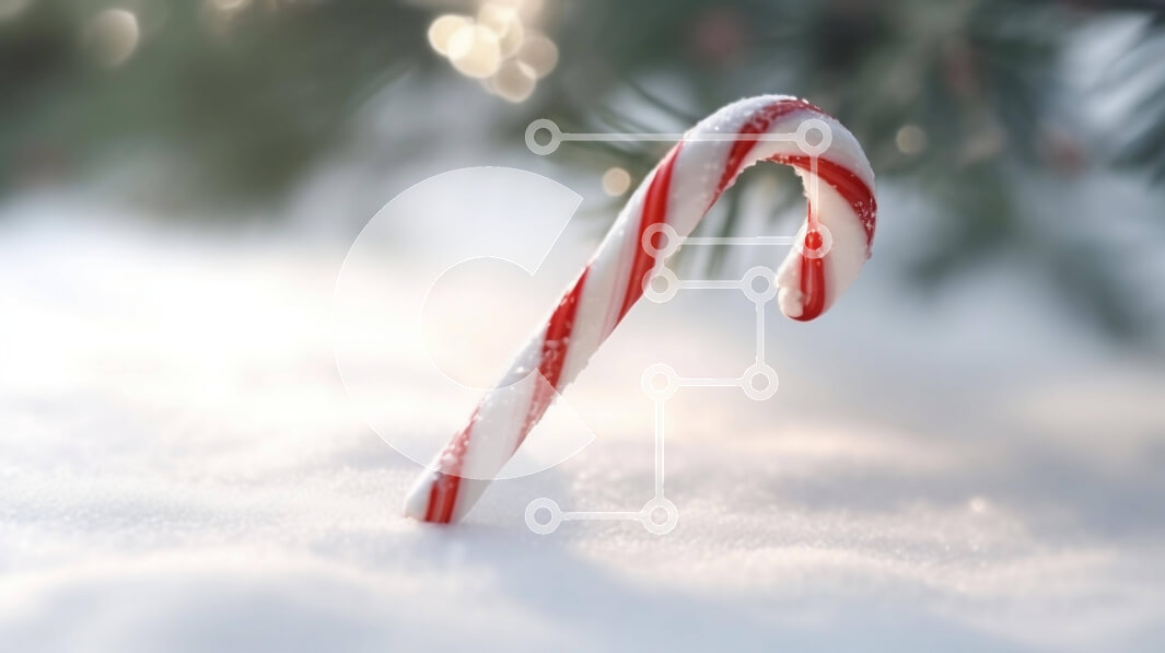 Intra Συλλεκτικό Ξύλινο Παζλ Plywood  4mm - Κόκκινο και άσπρο ζαχαροκάλαμο στο χιόνι Σε Ξύλινο Κουτί - Διαστάσεις: 10x10 cm – 25 κομμάτια