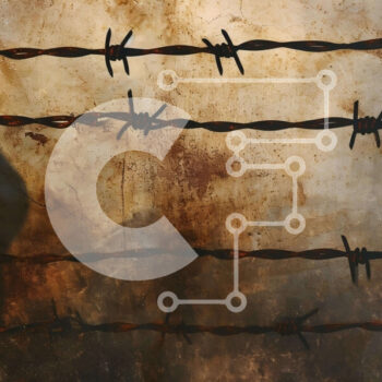 Intra Συλλεκτικό Ξύλινο Παζλ Plywood  4mm - Σιλουέτα ενός ατόμου πίσω από έναν φράχτη από συρματοπλέγματα Σε Ξύλινο Κουτί - Διαστάσεις Puzzle: 10x10 cm – 25 κομμάτια - Image 1