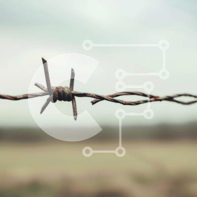 Intra Συλλεκτικό Ξύλινο Παζλ Plywood  4mm - Σκουριασμένα συρματοπλέγματα στη φύση Σε Ξύλινο Κουτί - Διαστάσεις: 10x10 cm – 25 κομμάτια - Image 1