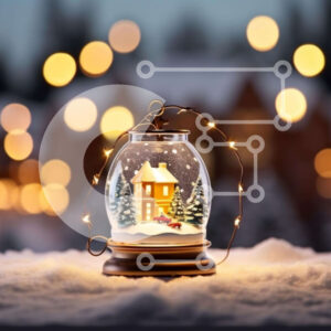 Intra Συλλεκτικό Ξύλινο Παζλ Plywood  4mm - Snow Globe με διακοσμημένο σπίτι - εορταστική διακόσμηση Σε Ξύλινο Κουτί - Διαστάσεις: 10x10 cm – 25 κομμάτια