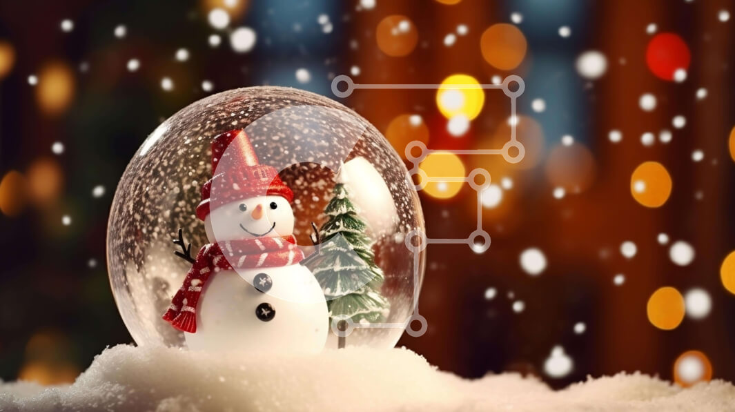 Intra Συλλεκτικό Ξύλινο Παζλ Plywood  4mm - Χιονάνθρωπος σε Χριστουγεννιάτικη διακόσμηση με γυάλινη μπάλα Σε Ξύλινο Κουτί - Διαστάσεις: 10x10 cm – 25 κομμάτια