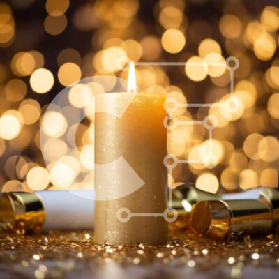 Intra Συλλεκτικό Ξύλινο Παζλ Plywood 4mm - Χρυσό κερί σε φόντο χρυσό κομφετί Σε Ξύλινο Κουτί - Διαστάσεις Puzzle: 10x10 cm – 25 κομμάτια - Image 1