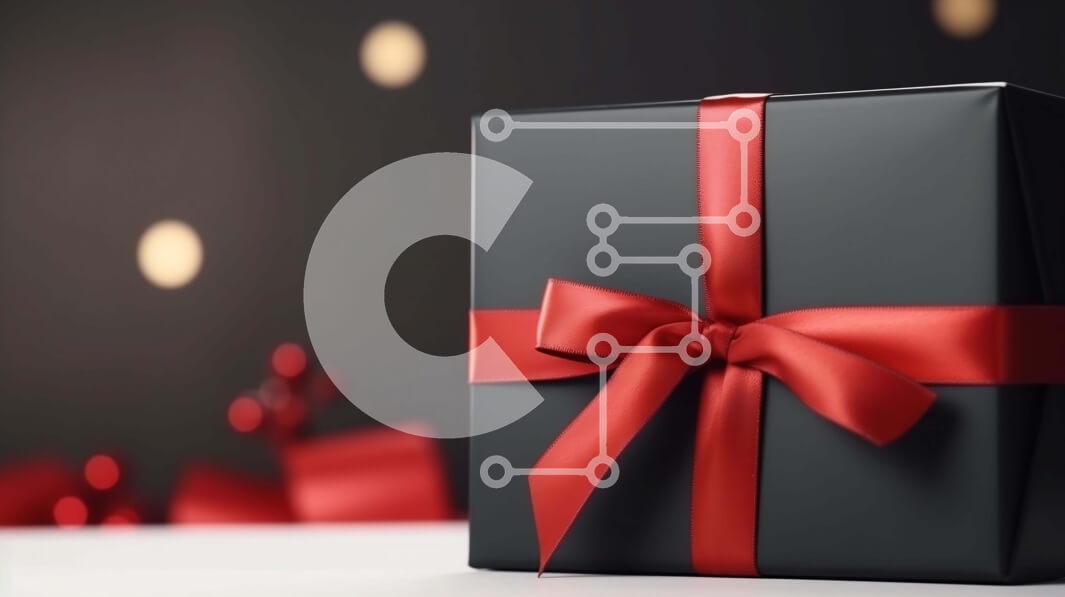 Intra Συλλεκτικό Ξύλινο Παζλ Plywood  4mm - Κομψό μαύρο κουτί δώρου με κόκκινη κορδέλα και πολύχρωμα διακοσμητικά Σε Ξύλινο Κουτί - Διαστάσεις: 10x10 cm – 25 κομμάτια