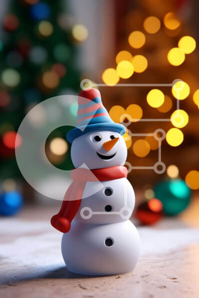 Intra Συλλεκτικό Ξύλινο Παζλ Plywood  4mm - Εορταστικό ειδώλιο χιονάνθρωπος και χριστουγεννιάτικο δέντρο Σε Ξύλινο Κουτί - Διαστάσεις: 10x10 cm – 25 κομμάτια