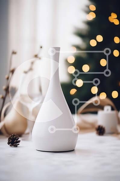 Intra Συλλεκτικό Ξύλινο Παζλ Plywood  4mm - Εορταστικό τραπέζι με Χριστουγεννιάτικα στολίδια Σε Ξύλινο Κουτί - Διαστάσεις Puzzle: 10x10 cm – 25 κομμάτια