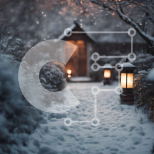 Intra Συλλεκτικό Ξύλινο Παζλ Plywood  4mm - Χιονισμένο μονοπάτι με φανάρια Σε Ξύλινο Κουτί - Διαστάσεις: 10x10 cm – 25 κομμάτια