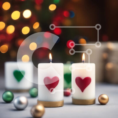 Intra Συλλεκτικό Ξύλινο Παζλ Plywood 4mm - Χριστουγεννιάτικα κεριά και στολίδια στο γιορτινό τραπέζι Σε Ξύλινο Κουτί - Διαστάσεις: 10x10 cm – 25 κομμάτια - Image 1