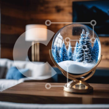 Intra Συλλεκτικό Ξύλινο Παζλ Plywood  4mm - Snow Globe στο τραπέζι στο σαλόνι Σε Ξύλινο Κουτί - Διαστάσεις Puzzle: 10x10 cm – 25 κομμάτια - Image 1