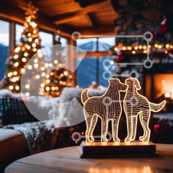 Intra Συλλεκτικό Ξύλινο Παζλ Plywood  4mm - Σαλόνι με θέμα τις διακοπές με τζάκι Σε Ξύλινο Κουτί - Διαστάσεις Puzzle: 10x10 cm – 25 κομμάτια - Image 1