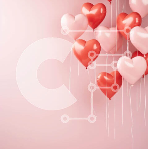 Intra Συλλεκτικό Ξύλινο Παζλ Plywood  4mm - Κόκκινα και ροζ μπαλόνια σε σχήμα καρδιάς που επιπλέουν στον αέρα Σε Ξύλινο Κουτί - Διαστάσεις Puzzle: 10x10 cm – 25 κομμάτια - Image 1