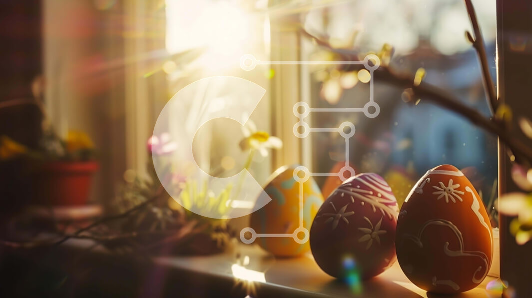 Intra Συλλεκτικό Ξύλινο Παζλ Plywood  4mm - Πολύχρωμα Πασχαλινά αυγά στο περβάζι παραθύρου με το φως του ήλιου Σε Ξύλινο Κουτί - Διαστάσεις: 10x10 cm – 25 κομμάτια