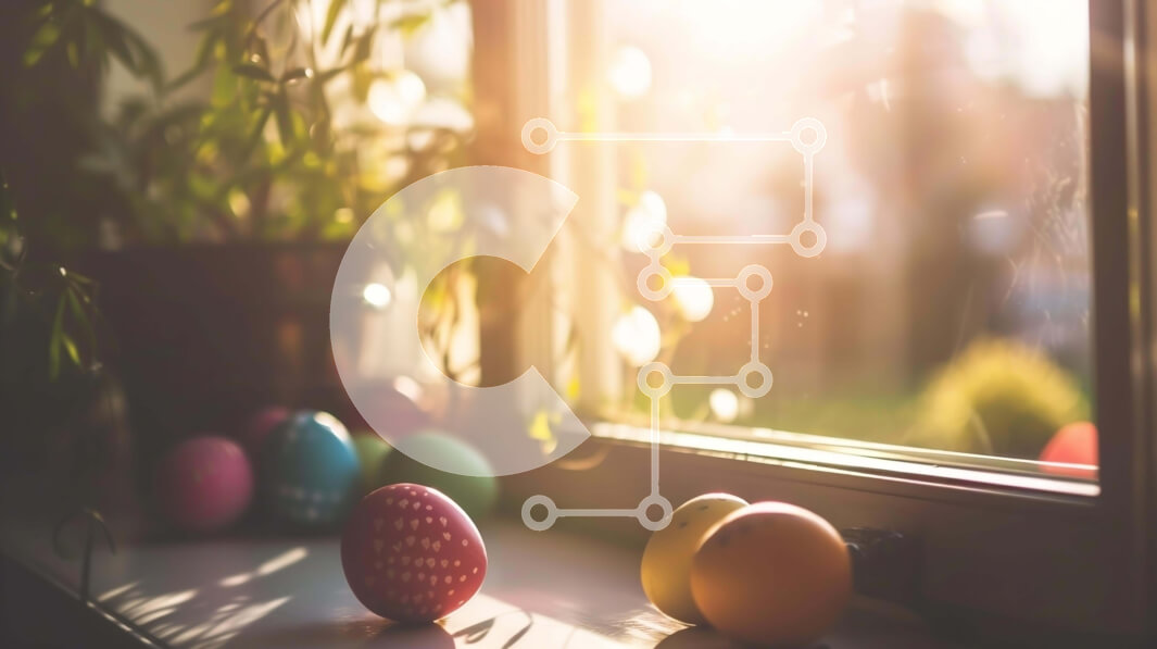 Intra Συλλεκτικό Ξύλινο Παζλ Plywood  4mm - Πολύχρωμα Πασχαλινά αυγά στο περβάζι παραθύρου με το φως του ήλιου Σε Ξύλινο Κουτί - Διαστάσεις: 10x10 cm – 25 κομμάτια