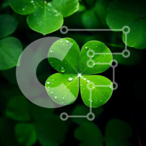 Intra Συλλεκτικό Ξύλινο Παζλ Plywood  4mm - Τετράφυλλο τριφύλλι με σταγονίδια νερού Σε Ξύλινο Κουτί - Διαστάσεις: 10x10 cm – 25 κομμάτια