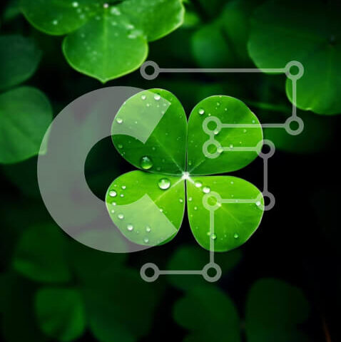 Intra Συλλεκτικό Ξύλινο Παζλ Plywood  4mm - Τετράφυλλο τριφύλλι με σταγονίδια νερού Σε Ξύλινο Κουτί - Διαστάσεις: 10x10 cm – 25 κομμάτια - Image 1