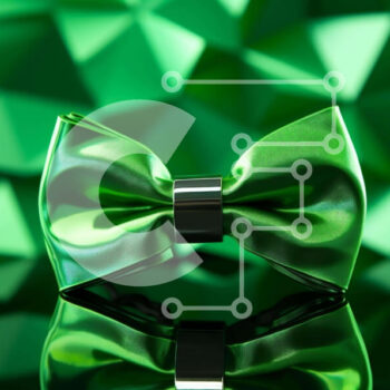 Intra Συλλεκτικό Ξύλινο Παζλ Plywood  4mm - Πράσινο παπιγιόν σε αφηρημένο γεωμετρικό φόντο Σε Ξύλινο Κουτί - Διαστάσεις Puzzle: 10x10 cm – 25 κομμάτια - Image 1