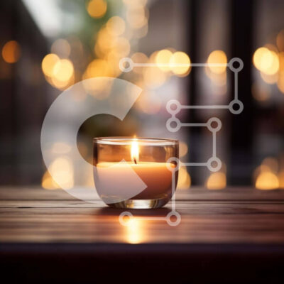 Intra Συλλεκτικό Ξύλινο Παζλ Plywood  4mm - Μονό αναμμένο κερί σε ξύλινο τραπέζι σε εξωτερικούς χώρους Σε Ξύλινο Κουτί - Διαστάσεις: 10x10 cm – 25 κομμάτια - Image 1