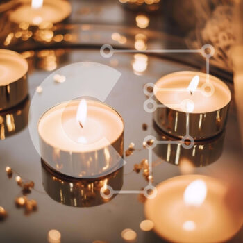 Intra Συλλεκτικό Ξύλινο Παζλ Plywood  4mm - Αναμμένα κεριά σε διακοσμητικό καθρέφτη Σε Ξύλινο Κουτί - Διαστάσεις: 10x10 cm – 25 κομμάτια - Image 1