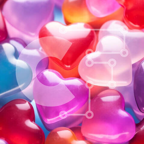 Intra Συλλεκτικό Ξύλινο Παζλ Plywood 4mm - Πολύχρωμες πλαστικές χάντρες σε σχήμα καρδιάς Σε Ξύλινο Κουτί - Διαστάσεις Puzzle: 10x10 cm – 25 κομμάτια - Image 1