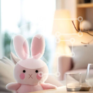 Intra Συλλεκτικό Ξύλινο Παζλ Plywood  4mm - Ζώο με ροζ λαγουδάκι στο τραπέζι στο σαλόνι ή στο υπνοδωμάτιο Σε Ξύλινο Κουτί - Διαστάσεις: 10x10 cm – 25 κομμάτια