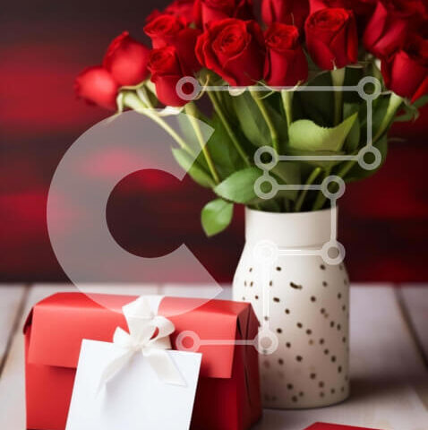 Intra Συλλεκτικό Ξύλινο Παζλ Plywood  4mm - Τριαντάφυλλα του Αγίου Βαλεντίνου με κάρτες και κουτιά δώρων Σε Ξύλινο Κουτί - Διαστάσεις Puzzle: 10x10 cm – 25 κομμάτια - Image 1