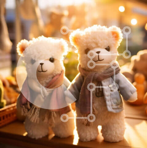 Intra Συλλεκτικό Ξύλινο Παζλ Plywood  4mm - Αξιολάτρευτα λευκά αρκουδάκια με φρούτα και λαχανικά Σε Ξύλινο Κουτί - Διαστάσεις Puzzle: 10x10 cm – 25 κομμάτια - Image 1