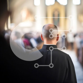 Intra Συλλεκτικό Ξύλινο Παζλ Plywood  4mm - Ιερέας σε μια άδεια εκκλησία Σε Ξύλινο Κουτί - Διαστάσεις Puzzle: 10x10 cm – 25 κομμάτια - Image 1