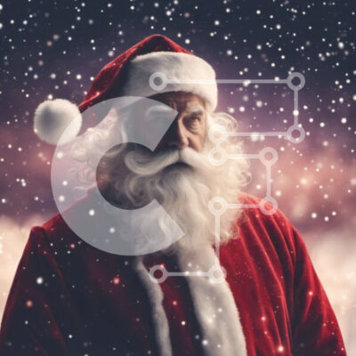 Intra Συλλεκτικό Ξύλινο Παζλ Plywood  4mm - Άγιος Βασίλης στο χιόνι με γένια Σε Ξύλινο Κουτί - Διαστάσεις: 10x10 cm – 25 κομμάτια - Image 1