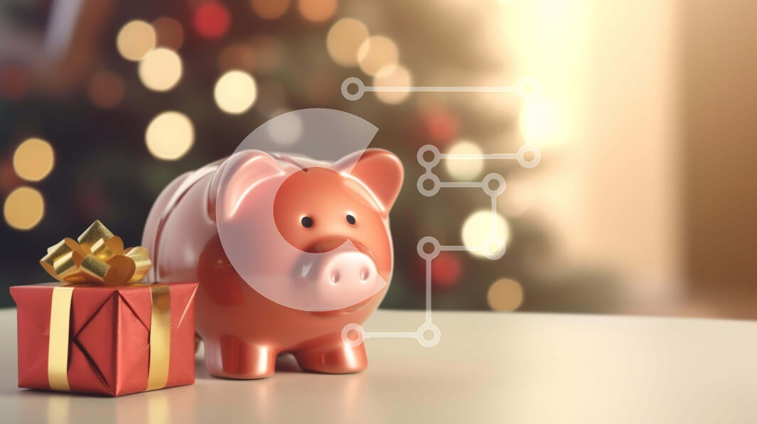 Intra Συλλεκτικό Ξύλινο Παζλ Plywood  4mm - Κόκκινος κουμπαράς και ανοιχτό κουτί δώρου Σε Ξύλινο Κουτί - Διαστάσεις: 10x10 cm – 25 κομμάτια