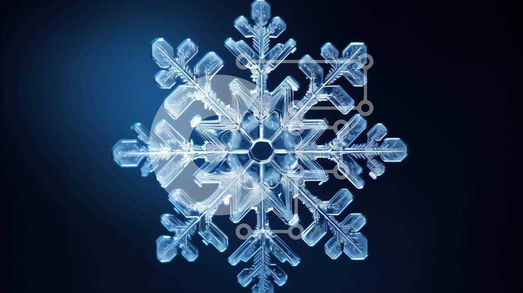 Intra Συλλεκτικό Ξύλινο Παζλ Plywood  4mm - Διαφανής γυάλινη νιφάδα χιονιού σε σκούρο φόντο Σε Ξύλινο Κουτί - Διαστάσεις Puzzle: 10x10 cm – 25 κομμάτια