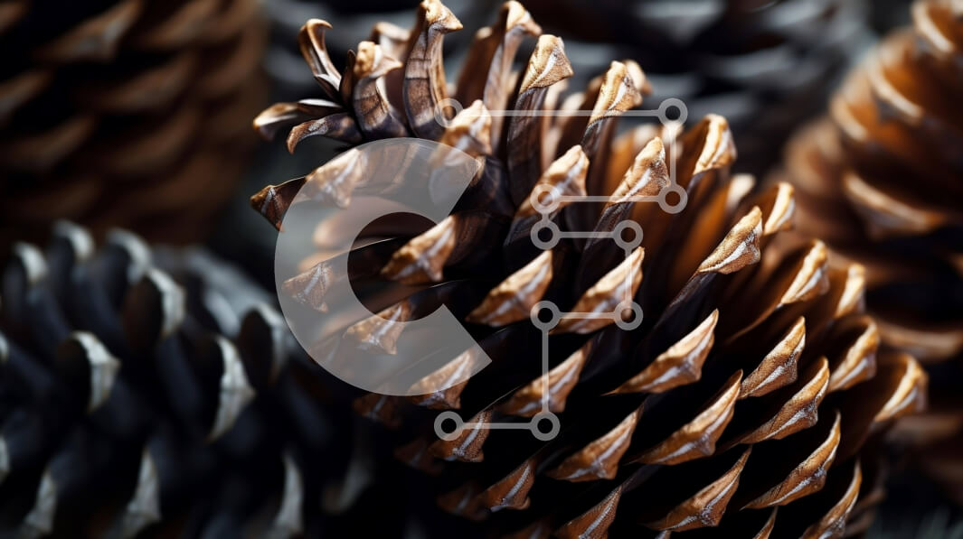 Intra Συλλεκτικό Ξύλινο Παζλ Plywood  4mm - Κοντινό πλάνο κουκουνάρια σε διάφορα σχήματα και χρώματα Σε Ξύλινο Κουτί - Διαστάσεις: 10x10 cm – 25 κομμάτια