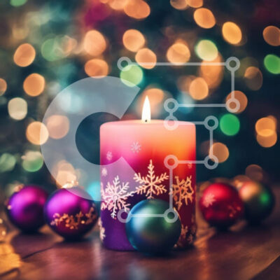 Intra Συλλεκτικό Ξύλινο Παζλ Plywood 4mm - Πολύχρωμο Χριστουγεννιάτικο κερί με στολίδια και φωτάκια Σε Ξύλινο Κουτί - Διαστάσεις: 10x10 cm – 25 κομμάτια - Image 1