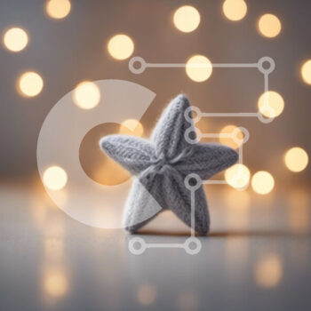 Intra Συλλεκτικό Ξύλινο Παζλ Plywood  4mm - Πλεκτό παιχνίδι σε σχήμα αστεριού σε φόντο πολύχρωμα φώτα Σε Ξύλινο Κουτί - Διαστάσεις Puzzle: 10x10 cm – 25 κομμάτια - Image 1