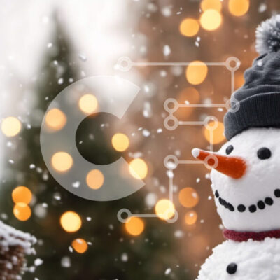 Intra Συλλεκτικό Ξύλινο Παζλ Plywood  4mm - Χιονάνθρωπος σε ένα χειμερινό τοπίο Σε Ξύλινο Κουτί - Διαστάσεις Puzzle: 10x10 cm – 25 κομμάτια - Image 1