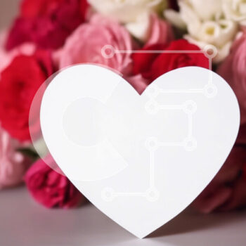 Intra Συλλεκτικό Ξύλινο Παζλ Plywood  4mm - Χάρτινο κόψιμο σε σχήμα καρδιάς με τριαντάφυλλα Σε Ξύλινο Κουτί - Διαστάσεις Puzzle: 10x10 cm – 25 κομμάτια - Image 1