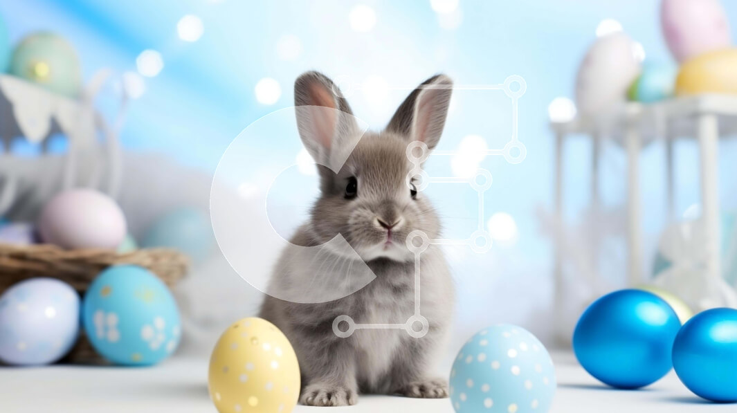 Intra Συλλεκτικό Ξύλινο Παζλ Plywood  4mm - Πασχαλινό λαγουδάκι με πολύχρωμα πασχαλινά αυγά Σε Ξύλινο Κουτί - Διαστάσεις: 10x10 cm – 25 κομμάτια