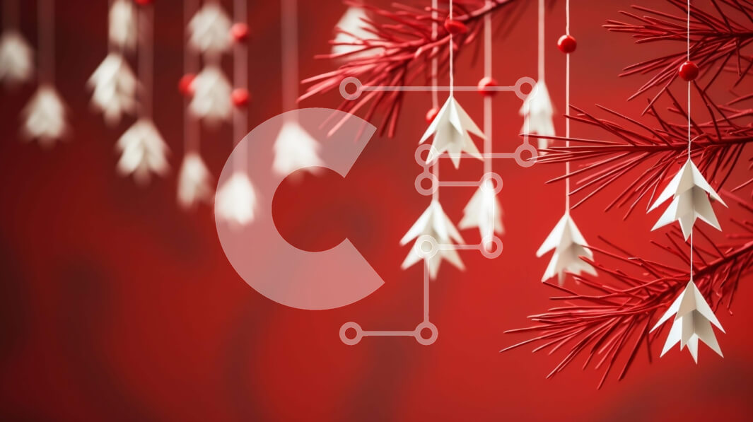 Intra Συλλεκτικό Ξύλινο Παζλ Plywood  4mm - Κλαδί δέντρου με στολίδια από λευκό χαρτί για γιορτινή διακόσμηση Σε Ξύλινο Κουτί - Διαστάσεις: 10x10 cm – 25 κομμάτια