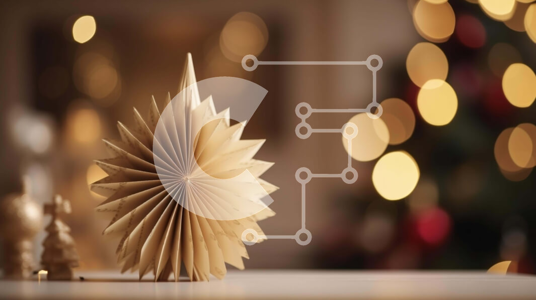 Intra Συλλεκτικό Ξύλινο Παζλ Plywood  4mm - Χριστουγεννιάτικο δέντρο Origami στο τραπέζι Σε Ξύλινο Κουτί - Διαστάσεις: 10x10 cm – 25 κομμάτια