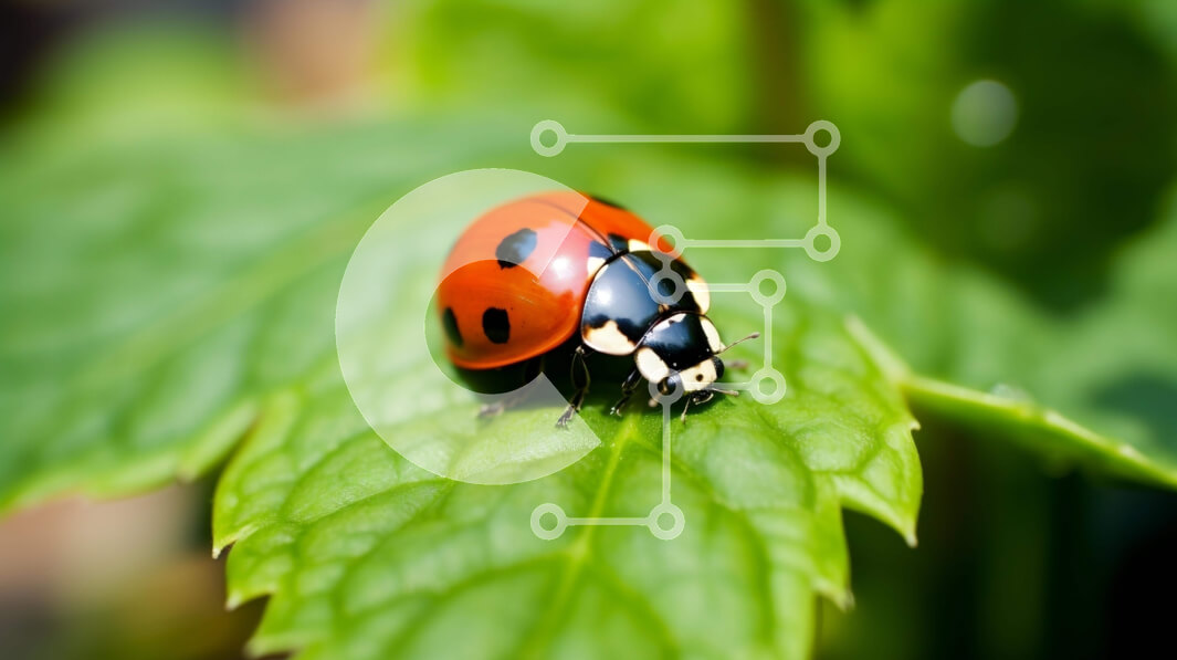 Intra Συλλεκτικό Ξύλινο Παζλ Plywood  4mm - Κόκκινη πασχαλίτσα στα πράσινα φύλλα Σε Ξύλινο Κουτί - Διαστάσεις: 10x10 cm – 25 κομμάτια