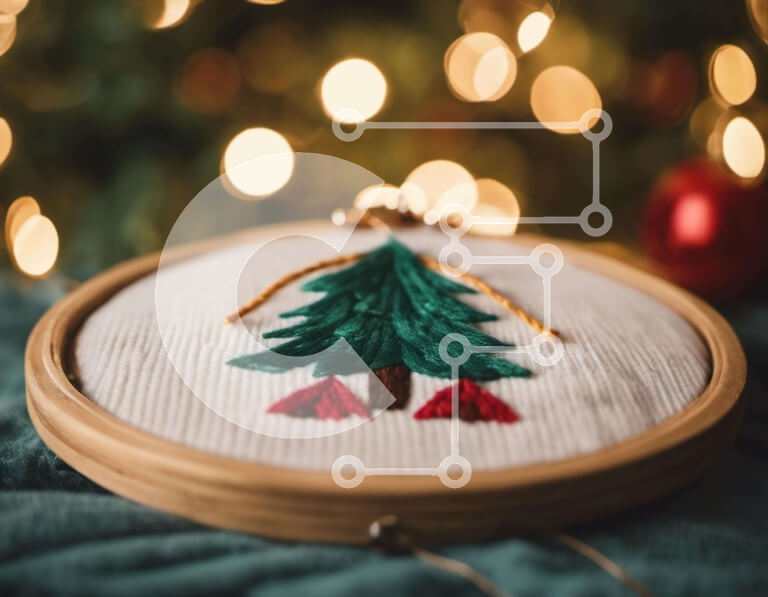 Intra Συλλεκτικό Ξύλινο Παζλ Plywood  4mm - Εορταστικός στολισμός χριστουγεννιάτικου δέντρου με τσέρκι Σε Ξύλινο Κουτί - Διαστάσεις: 10x10 cm – 25 κομμάτια