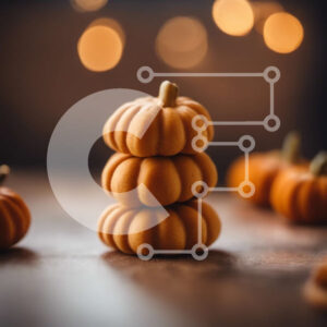 Intra Συλλεκτικό Ξύλινο Παζλ Plywood  4mm - Στοίβα από μικρές κολοκύθες για το Halloween, την Ημέρα των Ευχαριστιών ή τα Χριστούγεννα Σε Ξύλινο Κουτί - Διαστάσεις Puzzle: 10x10 cm – 25 κομμάτια