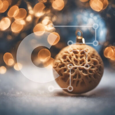 Intra Συλλεκτικό Ξύλινο Παζλ Plywood  4mm - Στολίδι νιφάδας χιονιού μπροστά από τα πολύχρωμα φώτα Bokeh Σε Ξύλινο Κουτί - Διαστάσεις: 10x10 cm – 25 κομμάτια - Image 1