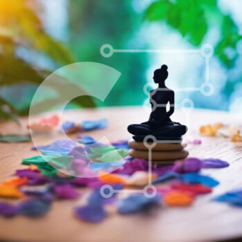 Intra Συλλεκτικό Ξύλινο Παζλ Plywood  4mm - Μαύρο άγαλμα του Βούδα σε πολύχρωμα πέταλα Σε Ξύλινο Κουτί - Διαστάσεις Puzzle: 10x10 cm – 25 κομμάτια - Image 1