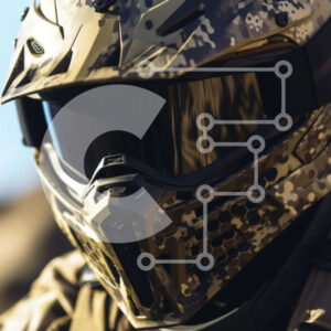 Intra Συλλεκτικό Ξύλινο Παζλ Plywood  4mm - Άνθρωπος με κράνος στρατού και γυαλιά στην έρημο Σε Ξύλινο Κουτί - Διαστάσεις Puzzle: 10x10 cm – 25 κομμάτια