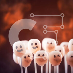 Intra Συλλεκτικό Ξύλινο Παζλ Plywood  4mm - Ομάδα γλειφιτζούρια φαντασμάτων σε πορτοκαλί φόντο Σε Ξύλινο Κουτί - Διαστάσεις Puzzle: 10x10 cm – 25 κομμάτια