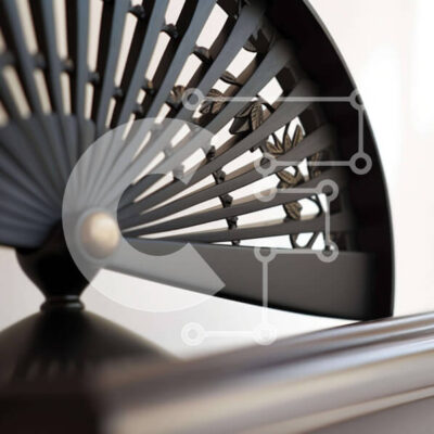 Intra Συλλεκτικό Ξύλινο Παζλ Plywood  4mm - Περίπλοκος ανεμιστήρας σε μαύρο και χρυσό Σε Ξύλινο Κουτί - Διαστάσεις Puzzle: 10x10 cm – 25 κομμάτια - Image 1