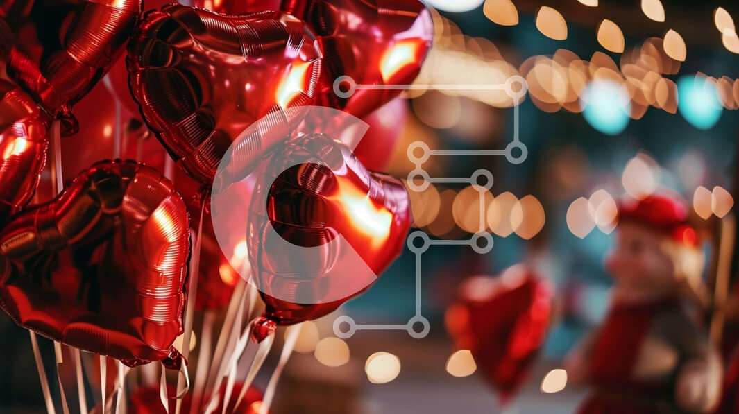 Intra Συλλεκτικό Ξύλινο Παζλ Plywood  4mm - Εορταστικά μπαλόνια και αρκουδάκια για την ημέρα του Αγίου Βαλεντίνου Σε Ξύλινο Κουτί - Διαστάσεις Puzzle: 10x10 cm – 25 κομμάτια